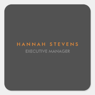 Minimalist Plain Grey Professional Modern Square Sticker