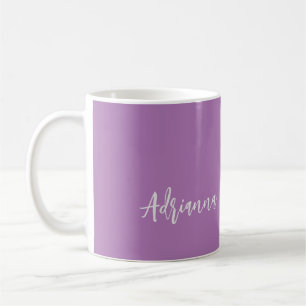 Minimalist Plain Handwritten Own Name Lavender Coffee Mug