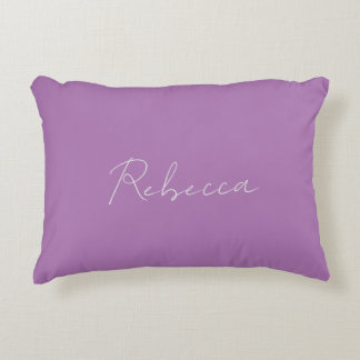 Minimalist Plain Handwritten Own Name Lavender Decorative Cushion