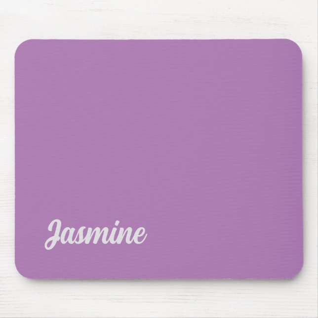 Minimalist Plain Handwritten Own Name Lavender Mouse Mat (Front)