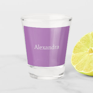 Minimalist Plain Handwritten Own Name Lavender  Shot Glass