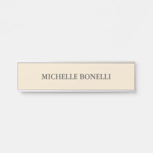 Minimalist Plain Legible Modern Champagne Color Door Sign