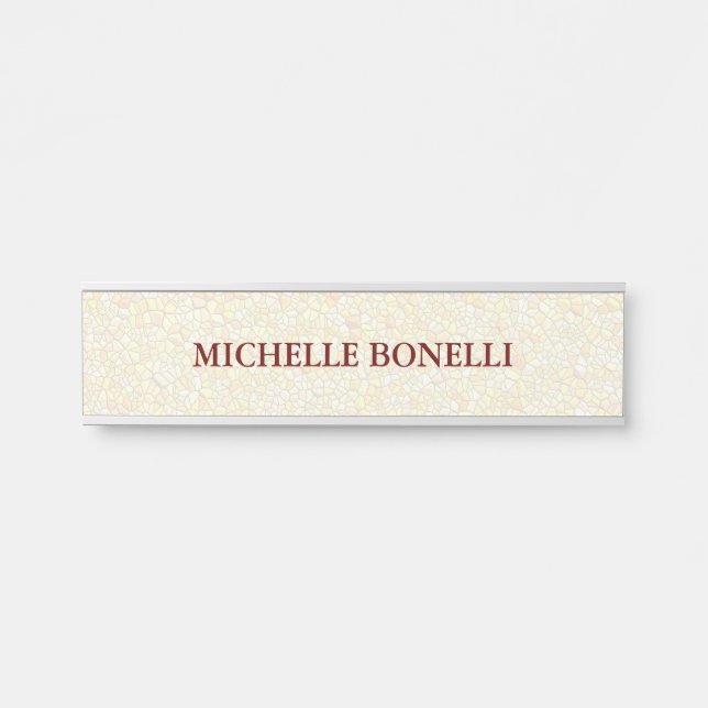 Minimalist Plain Legible Modern Mosaic Door Sign (Front)