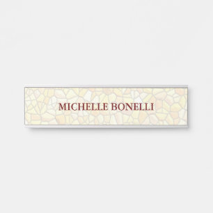 Minimalist Plain Legible Modern Mosaic Door Sign