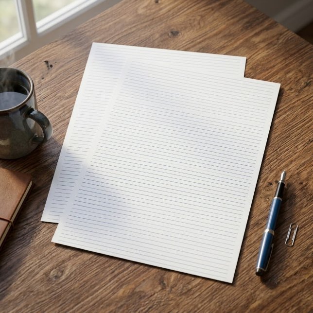 Minimalist Plain Lined Stationery Paper with Lines (plain handwriting practice lined sheets, aesthetic white lined writing paper, simple lined letter )
