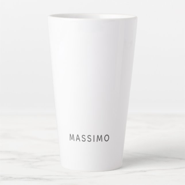 Minimalist Plain Modern Add Own Name Latte Mug (Front)