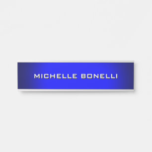 Minimalist Plain Modern Blue Grey Door Sign