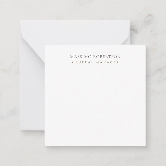 Minimalist Plain Modern  Card (Front)