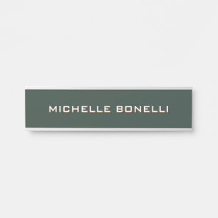 Minimalist Plain Modern Celtic Green Door Sign