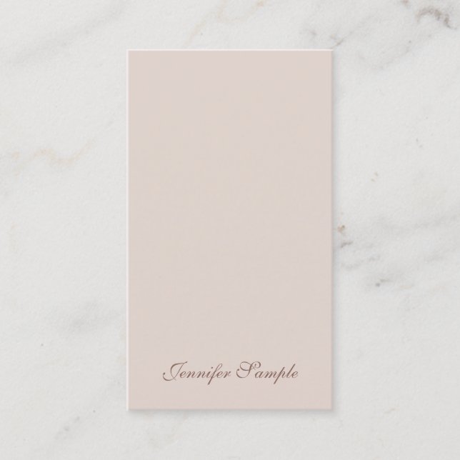Minimalist Plain Modern Elegant Handwritten Script Business Card (Front)