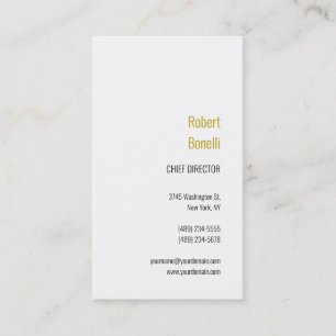 Minimalist Plain Modern Gold Colour Name Business Card