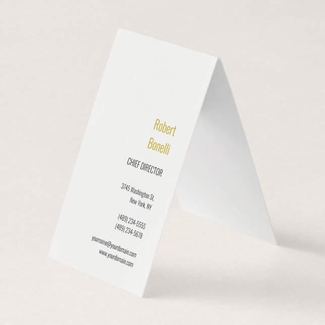 Minimalist Plain Modern Gold Colour Name Business Card (Front)