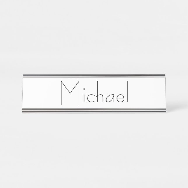 Minimalist Plain Modern Name Desk Name Plate (Front)