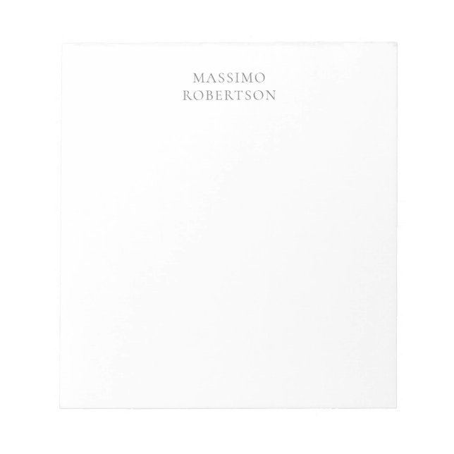 Minimalist Plain Modern  Notepad (Front)