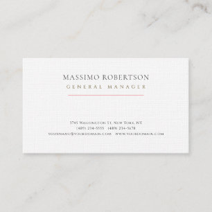 Minimalist Plain Modern Premium Linen Business Card