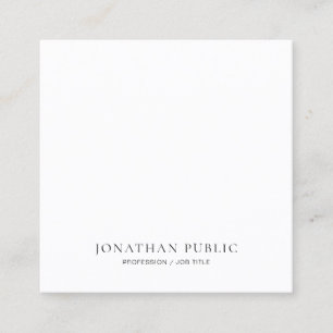 Minimalist Plain Modern Professional Chic Simple Square Business Card
