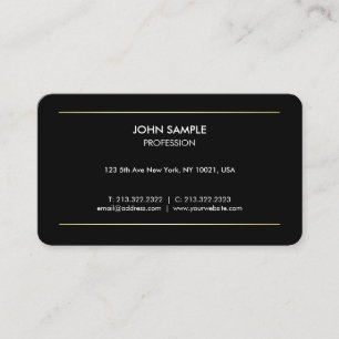 Minimalist Plain Modern Professional Elegant Black Business Card
