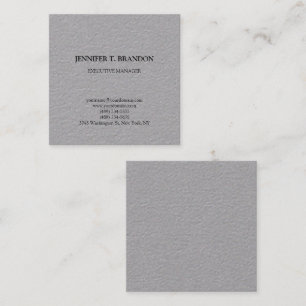 Minimalist Plain Modern Professional Grey Square Business Card