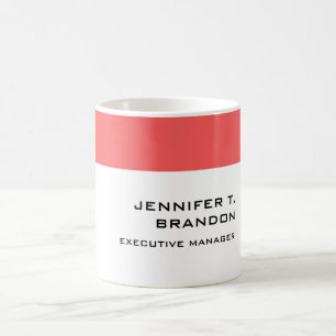 Minimalist Plain Modern Professional Name Title Coffee Mug