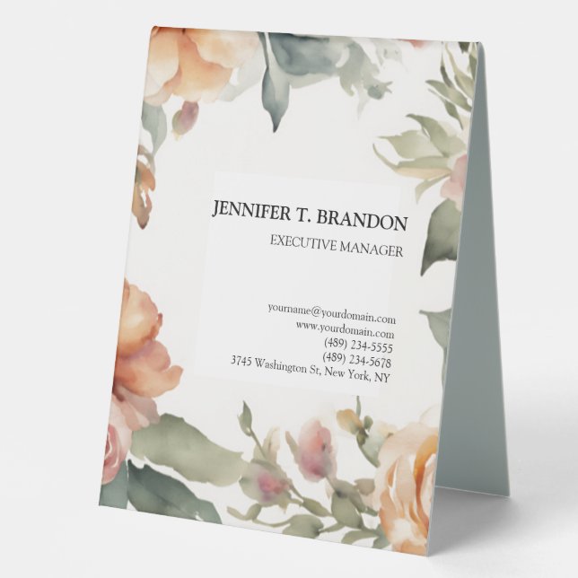 Minimalist Plain Modern Watercolor Floral (Front)