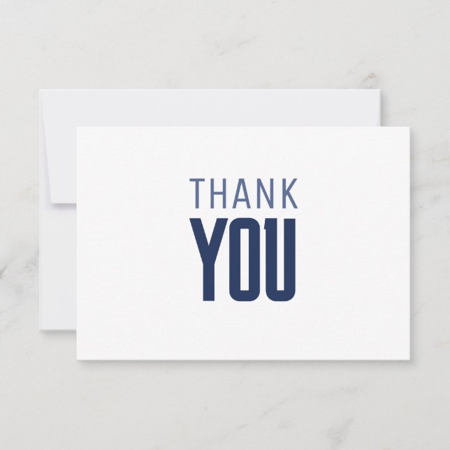 Minimalist Plain Modern Your Message Thank You Card (Front)