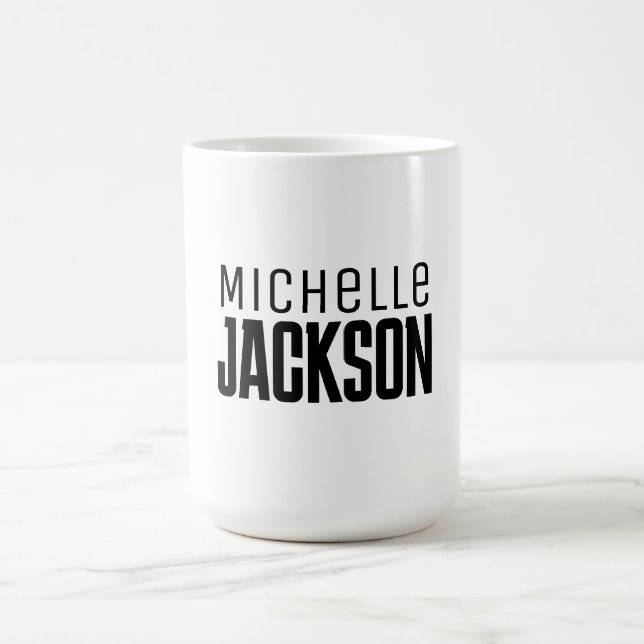 Minimalist Plain Modern Your Name Message Coffee Mug (Center)