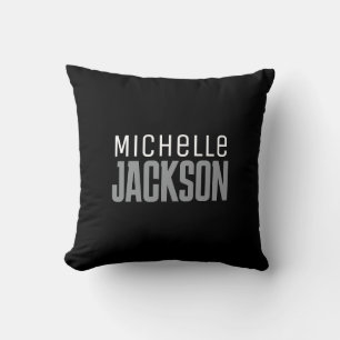 Minimalist Plain Modern Your Name Message Cushion