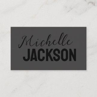 Minimalist Plain Modern Your Name Message Enclosure Card
