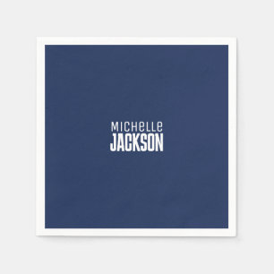 Minimalist Plain Modern Your Name Message Napkin