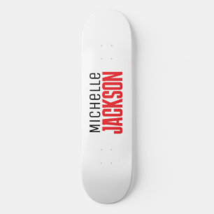 Minimalist Plain Modern Your Name Message Skateboard