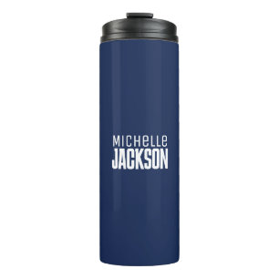 Minimalist Plain Modern Your Name Message Thermal Tumbler