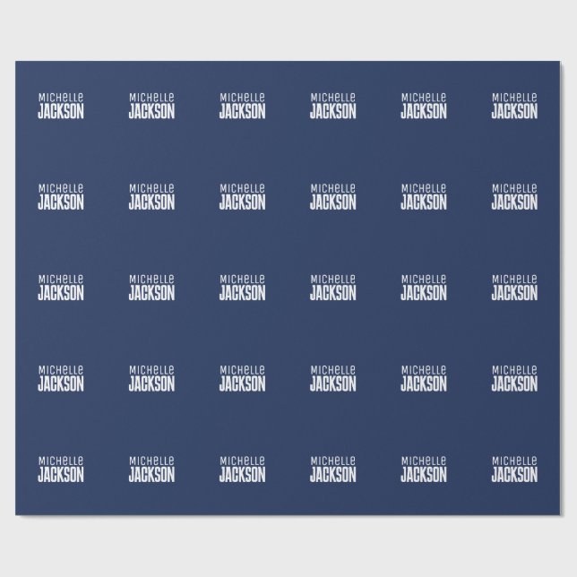 Minimalist Plain Modern Your Name Message Wrapping Paper (Flat)