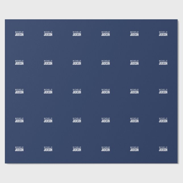 Minimalist Plain Modern Your Name Message Wrapping Paper (Flat)