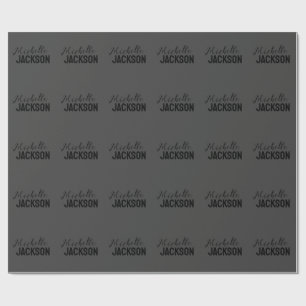 Minimalist Plain Modern Your Name Message Wrapping Paper