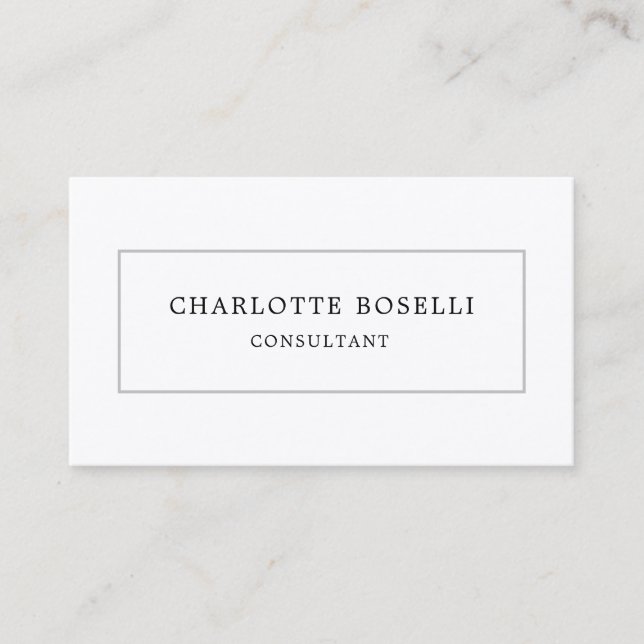 Minimalist Plain Professional Premium Silk Business Card (Front)