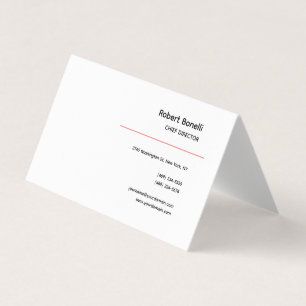 Minimalist Plain Red Black White Modern  Business Card