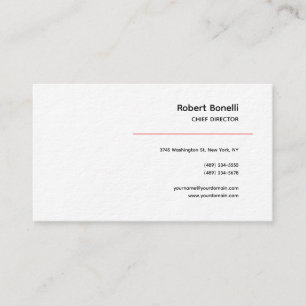 Minimalist Plain Red Black White Modern  Business Card