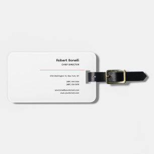 Minimalist Plain Red Black White Modern  Luggage Tag