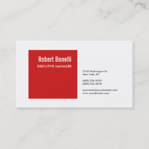 Minimalist Plain Red White Modern Lovely Business Card