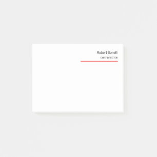 Minimalist Plain Red White Modern Post-it Notes