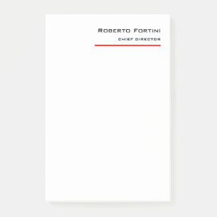 Minimalist Plain Red White Modern Post-it Notes