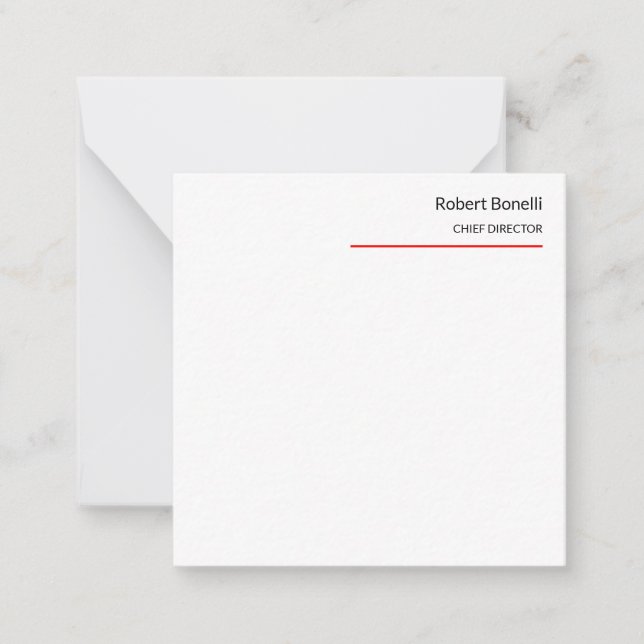 Minimalist Plain Red White Modern Standard Size Card (Front)