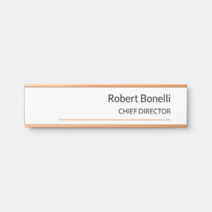 Minimalist Plain Red White Modern Standard Size Door Sign