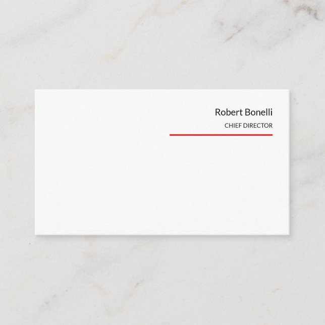 Minimalist Plain Red White Modern Standard Size Enclosure Card (Front)