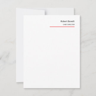Minimalist Plain Red White Modern Standard Size RSVP Card