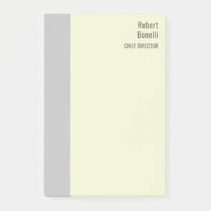 Minimalist Plain Signature Cream Grey Modern Post-it Notes