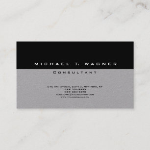 Minimalist Plain Simple Black Grey Trendy Modern Business Card