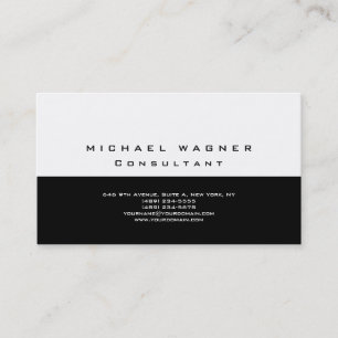 Minimalist Plain Simple Black White Trendy Modern Business Card