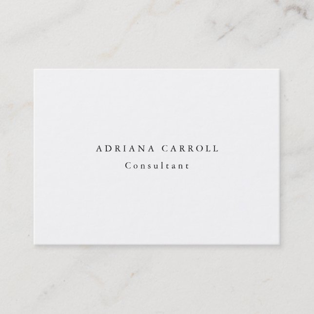 Minimalist Plain Simple White Professional Business Card (Front)