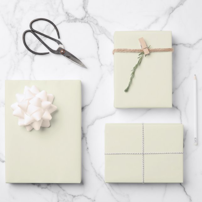 Minimalist plain solid colour parchment wax wrapping paper sheet (Front)